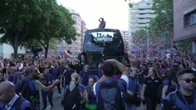 Barcelona celebrate LaLiga title with bus parade