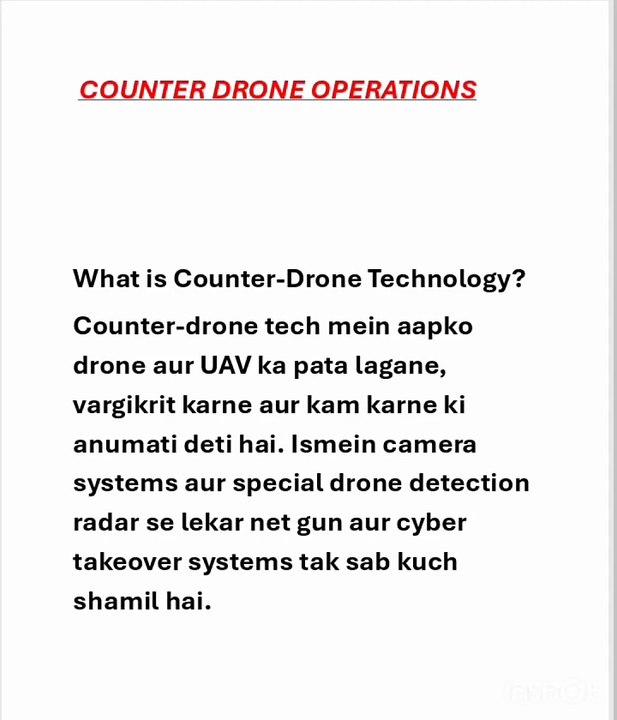 Counter drone operations