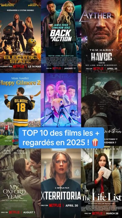 TOP 10 des films Netflix les + regardés en 2025 ! #netflix #kpopdemonhunters #film