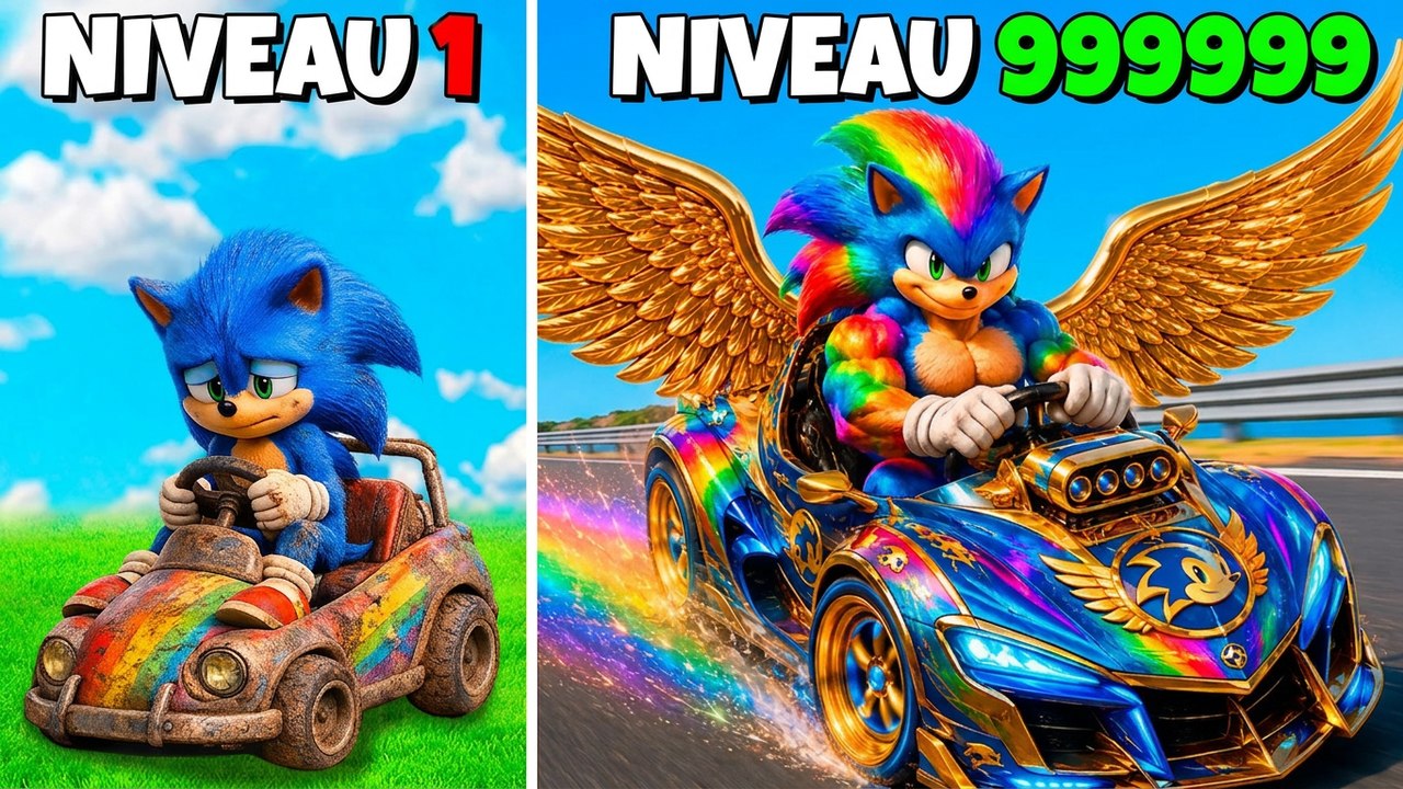 De la voiture divine de Sonic, du niveau 1 au niveau 1 000 000, dans GTA 5 ! (mod Sonic Movie)