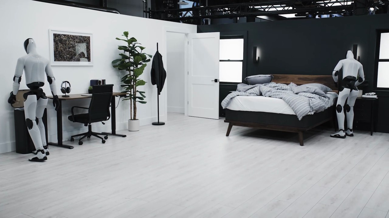 Dos robots de Figure se entienden con solo mirarse para hacer la cama y ordenar un dormitorio