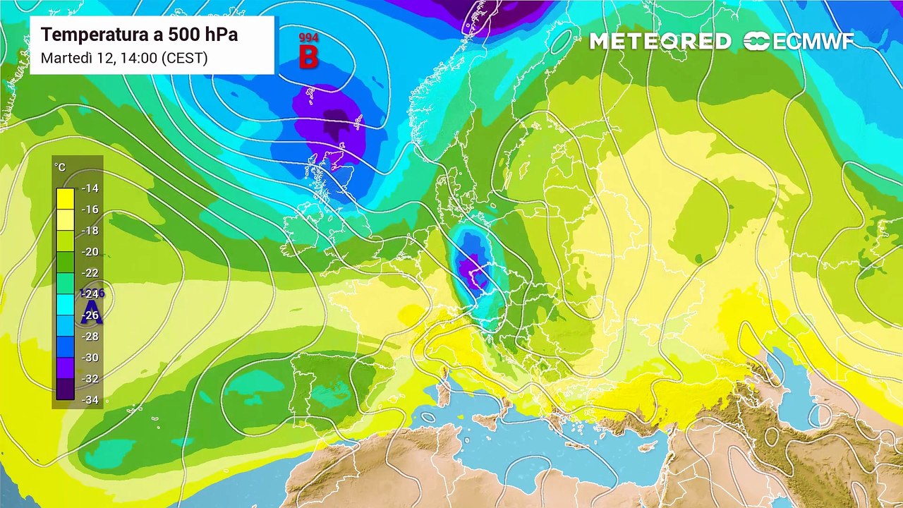 Le simulazioni prodotte dai modelli indicano una tendenza in ulteriore peggioramento per la giornata di sabato, con la formazione di una profonda ciclogenesi sul Mediterraneo occidentale