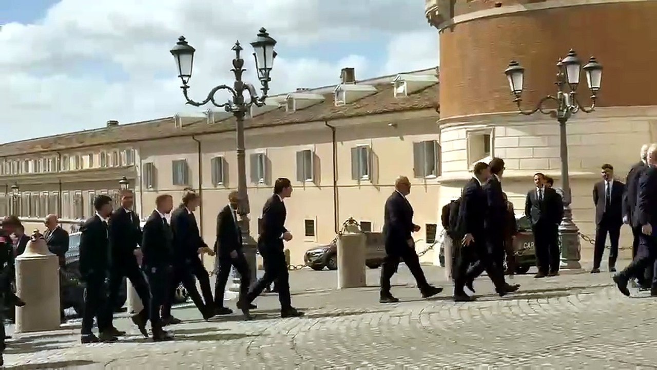 La Lazio al Quirinale da Mattarella prima della finale di Coppa Italia