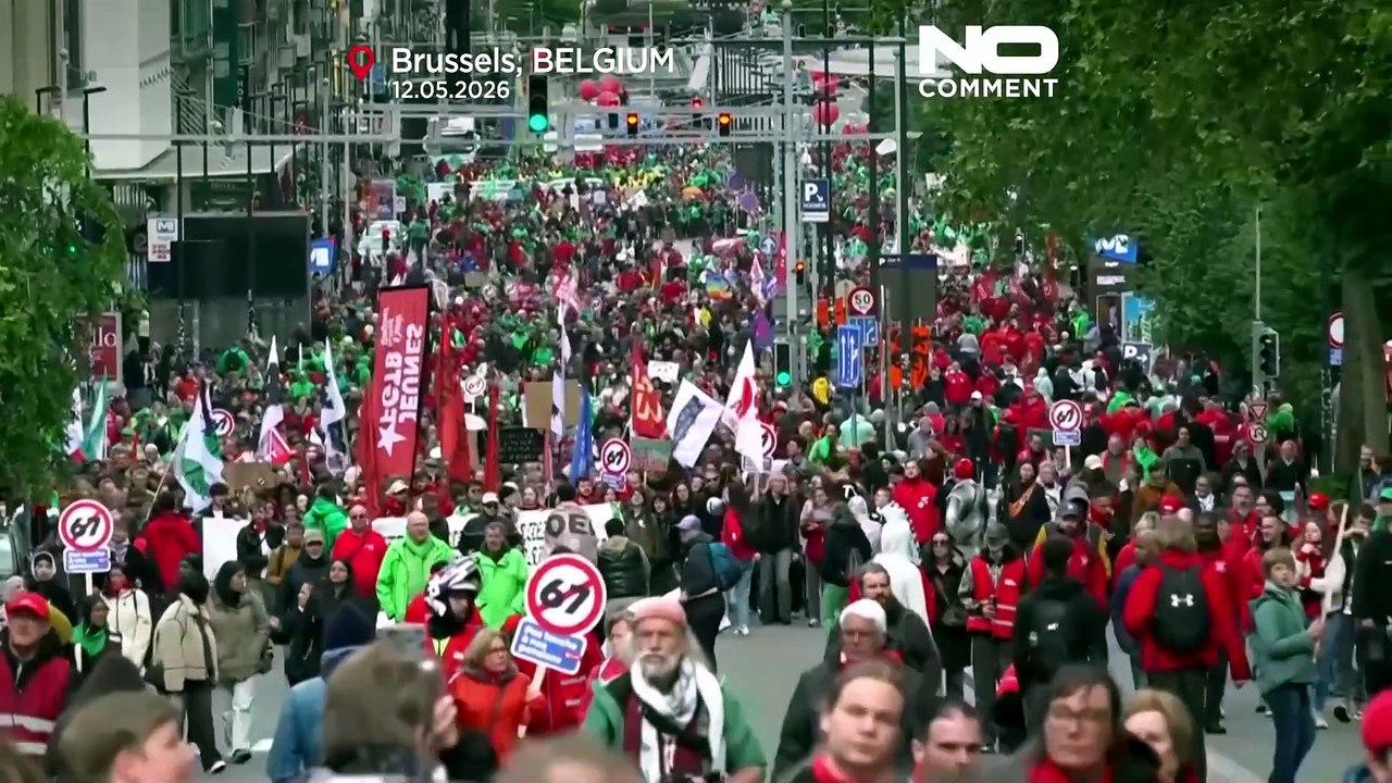 Tízezrek vonulnak Brüsszelben az országos belga sztrájk idején