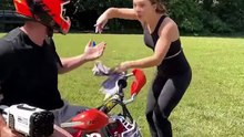 She was not happy!  #karen #bubbles #reels #fyp #funny #motorcycle
