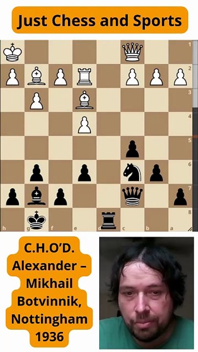 Botvinnik gana un peon y vence a Hugh Alexander (1936)
