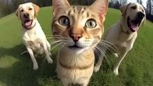 This Cat Thinks He’s the Boss 😂🐱🐶