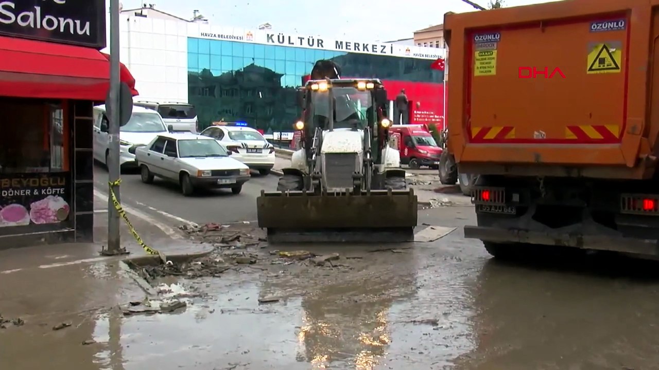 Samsun’un Havza İlçesinde Şiddetli Yağış Hayatı Felç Etti
