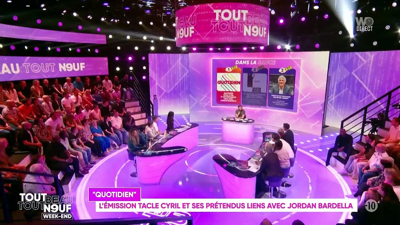 Dans "Tout beau, tout n9uf", Cyril Hanouna répond à “Quotidien” après avoir été taclé sur ses prétendus liens avec Jordan Bardella