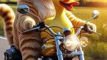 Golden Duck 🦆✨  Freedom on the Open Road 🌄