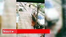 Sultangazi'de zihinsel engelli genç ile annesinin sopayla darbedilmesi güvenlik kamerasında
