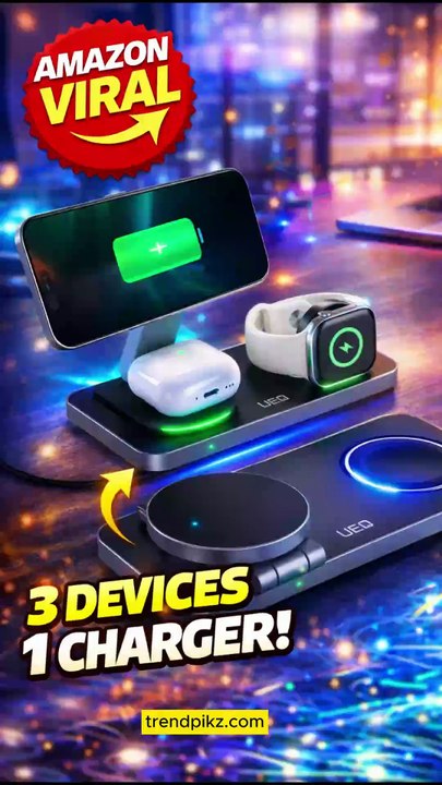 3 in 1 Wireless Charging Station – Foldable Magnetic Charger for iPhone