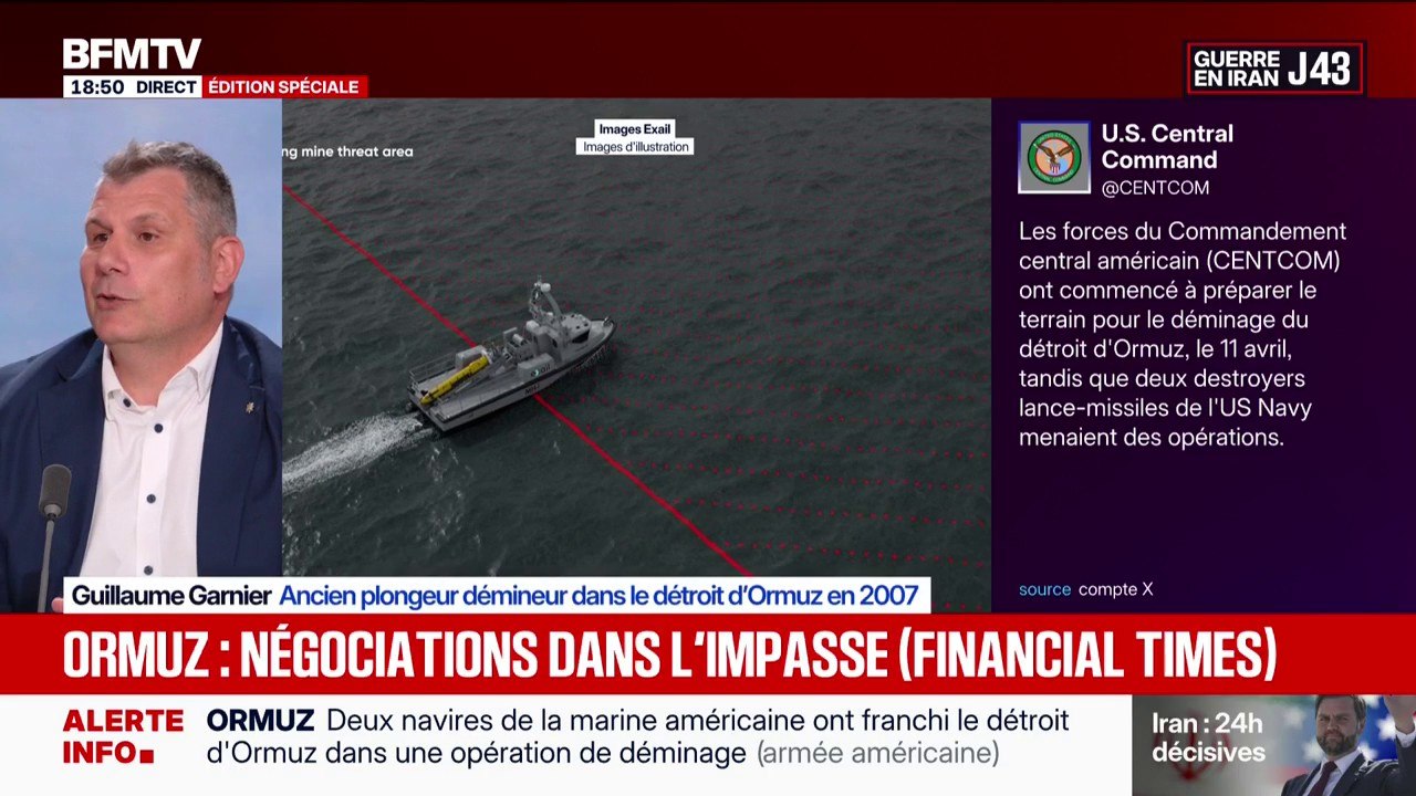 "Ce qui anime un plongeur démineur, c'est de plonger, d'aller chercher la mine": Guillaume Garnier, ancien plongeur démineur dans le détroit d'Ormuz, raconte son travail sur BFMTV