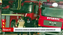 Ankara'da mobilya deposundaki yangın söndürüldü