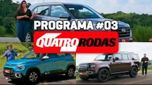 PROGRAMA QUATRO RODAS #3 - Defender 130, Longa Duração Citroën C3, Hyundai Creta Action (17/06/2023)