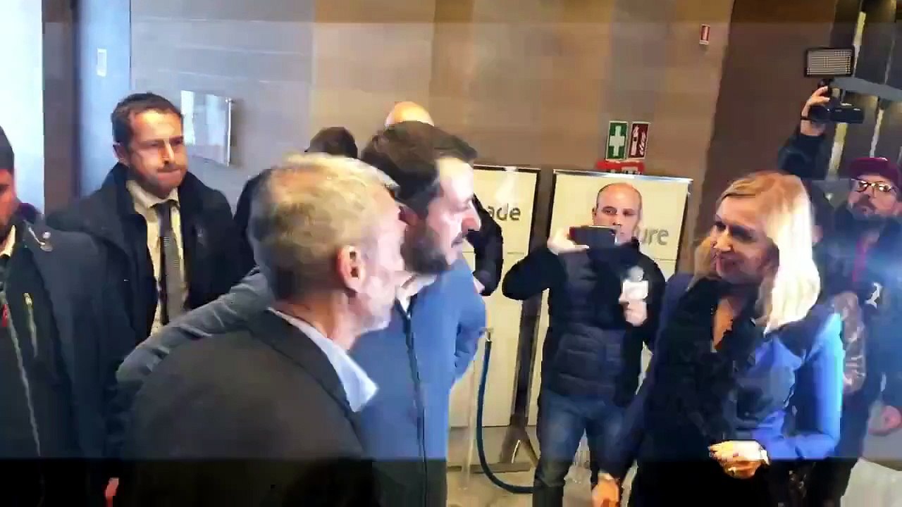 Video. La visita di Matteo Salvini al gruppo Unione Sarda