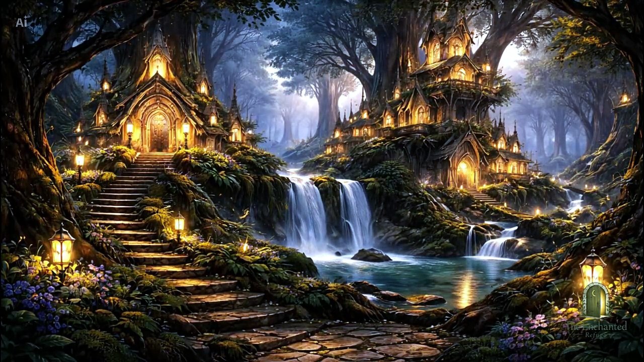 Magical Forest Ambience 🌿 Water Sounds & Relaxing Music (40 Minutes) #ambience #cozynights