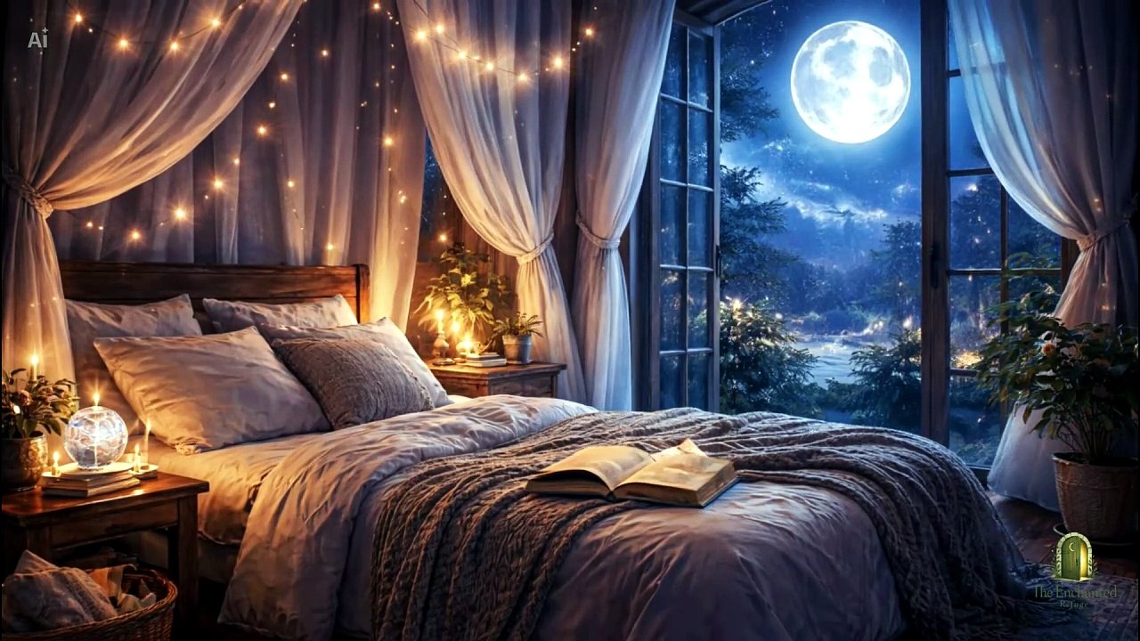 Relaxing Night Ambience 🌙 Soft Breeze & Sleep Music (30 Minutes) #cozynights #ambience