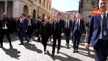 L'incontro a Palazzo Chigi tra Meloni e Macron, le immagini