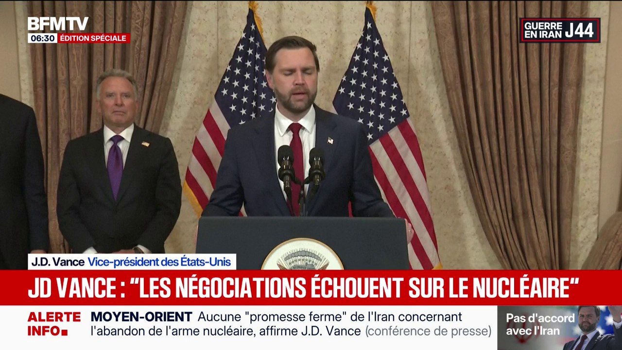 Échec des négociations entre l'Iran et les États-Unis: "Ils ont choisi de ne pas accepter nos conditions", affirme J.D. Vance