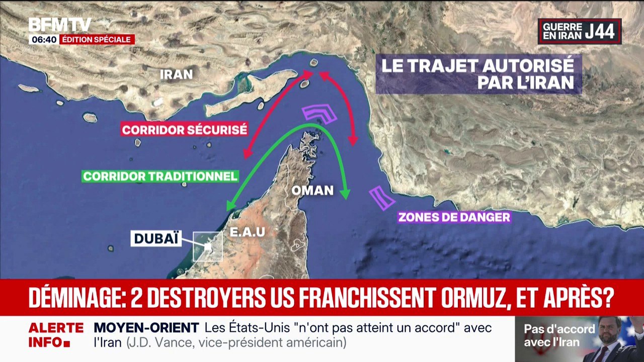 Détroit d'Ormuz: deux destroyers américains ont lancé le chantier du déminage