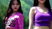AI Dance Girl 1767 - 2 Girl dance #AIDance #LordCaocao2025