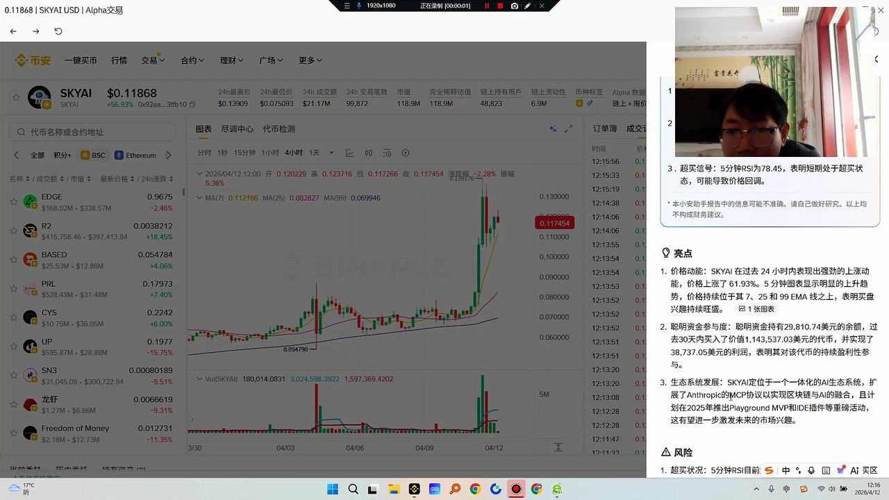 SKYAI定位于一个一体化的AI生态系统，扩展了Anthropic的MCP协议以实现区块链与AI的融合，且计划在2025年推出Playground MVP和IDE插件等重磅活动，这有望进一步激发未来的市场兴趣。SKYAI = AI的Web3数据基础设施 + 多链数据服务层 + MCP协议标准Fetch.ai (FET)、Ocean Protocol、Numeraire (NMR)