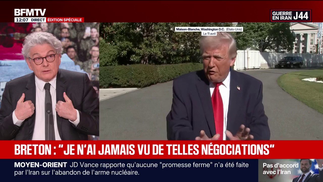 Guerre au Moyen-Orient: "Je ne suis pas de ceux qui croient qu'on va re-rentrer dans une escalade militaire", affirme Thierry Breton