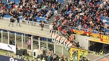 Anche basta...i tifosi del Milan escono ben prima del fischio finale