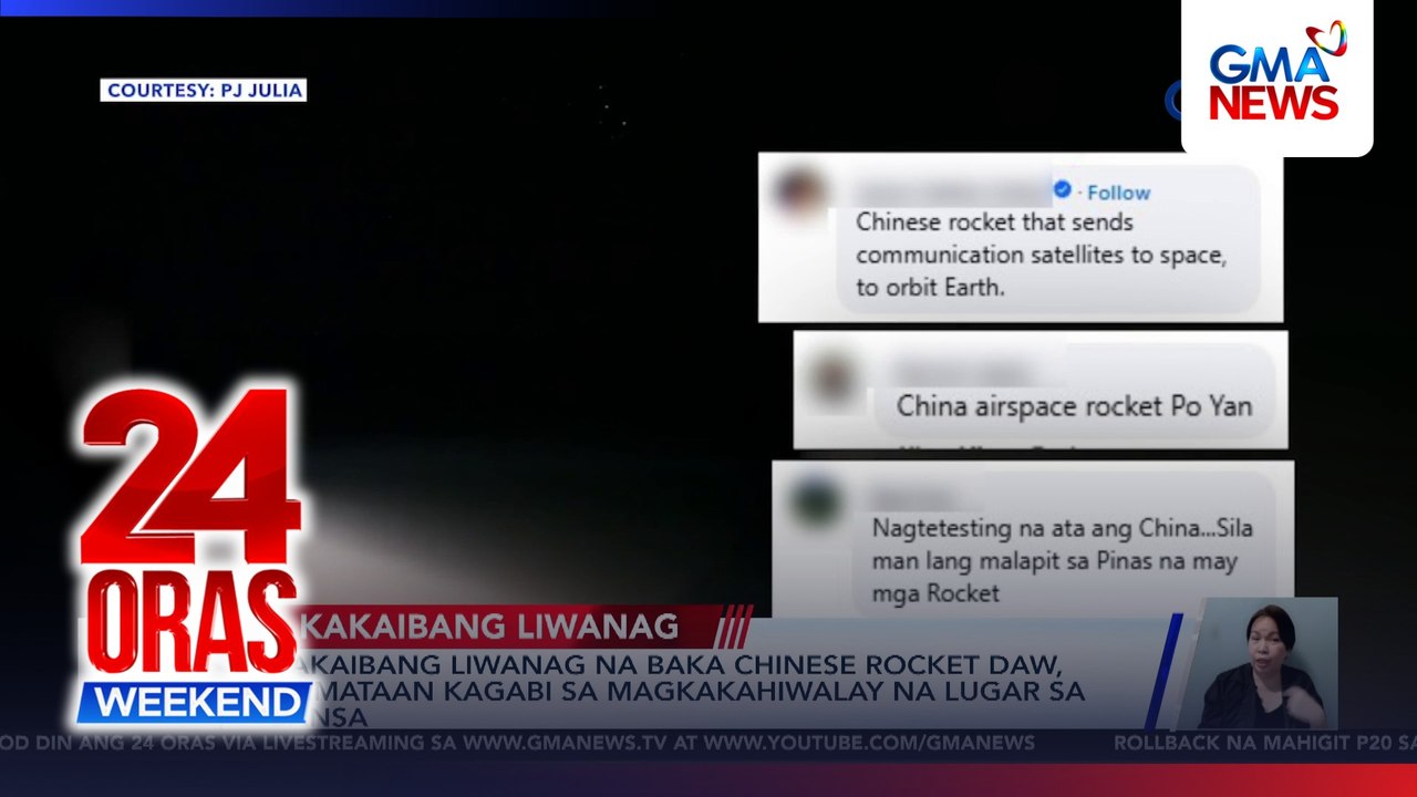 Chinese rocket? Eerie light in the night sky ba...