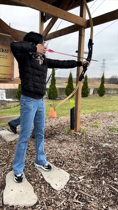 First-Time Student's Epic Double Bullseye with Recurve Bow 🏹🎯