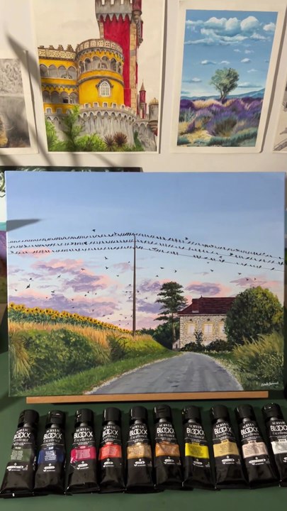 Peindre un paysage avec l'acrylique Heavy Body BlockX