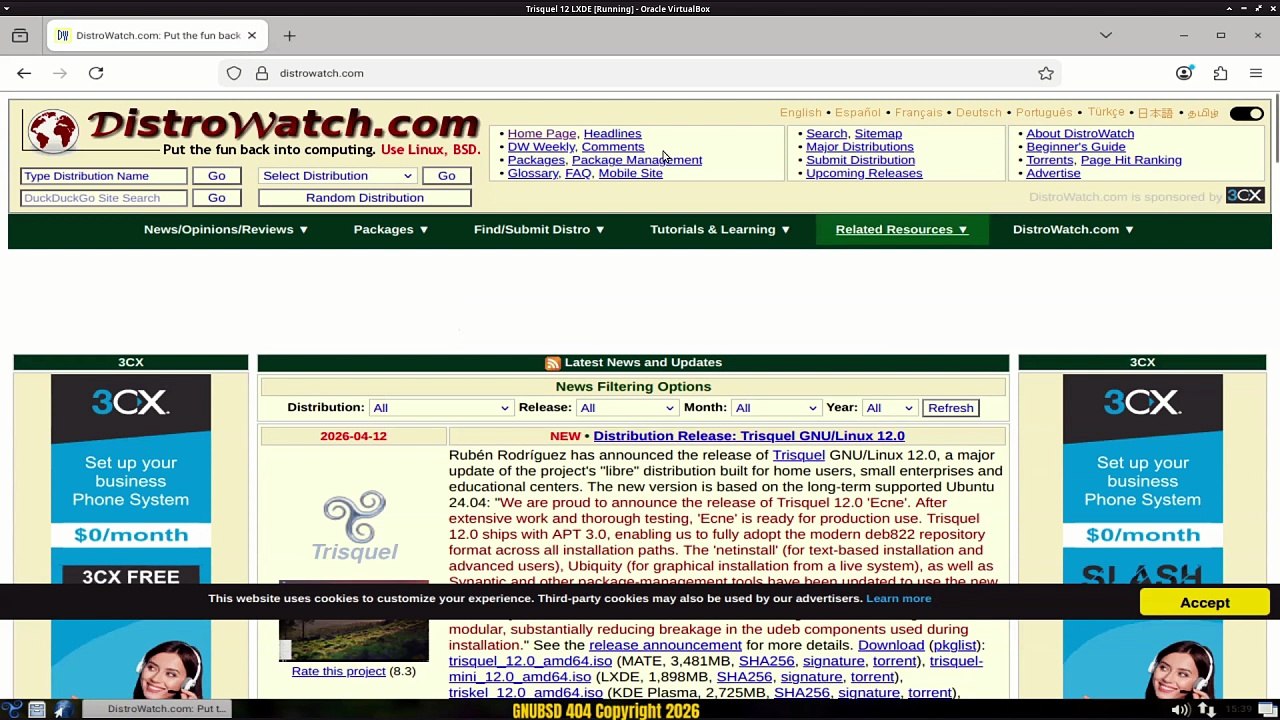 GNUBSD 404 Short N79 Trisquel12-LXDE (Linux Distro)