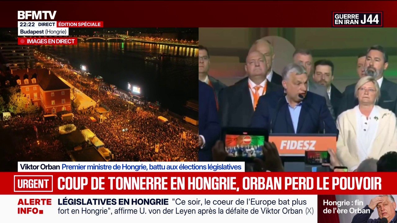 Législatives en Hongrie: "J'ai félicité le parti gagnant", déclare Viktor Orban, Premier ministre du pays, battu aux élections