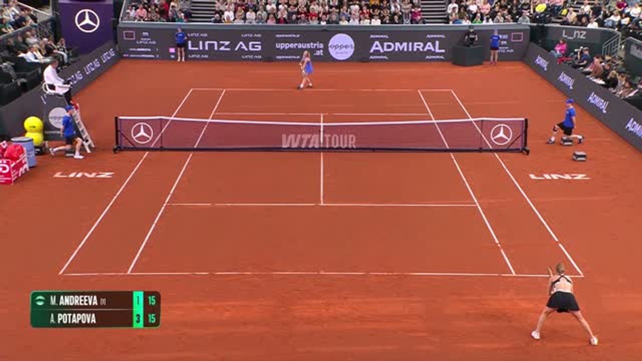 Linz - Andreeva empoche le titre dans la difficulté