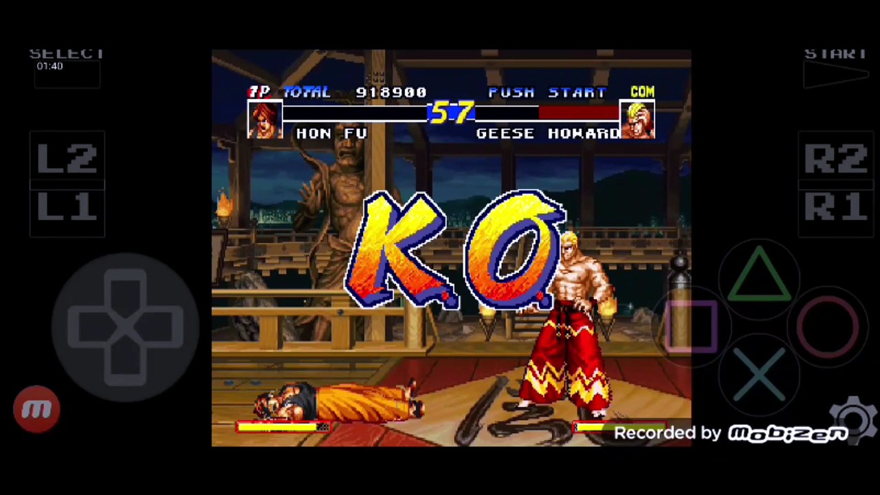 Real Bout Fatal Fury Hon Fu vs Geese Howard Hon Fu é derrotado por Geese Howard