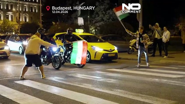 Escenas de júbilo en Budapest tras la victoria de Magyar en Hungría