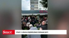 Fiyatı 1 liraya düşürülünce izdiham çıktı