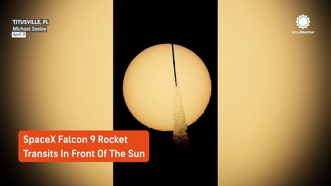 SpaceX Falcon 9 rocket transits the sun during Florida launch