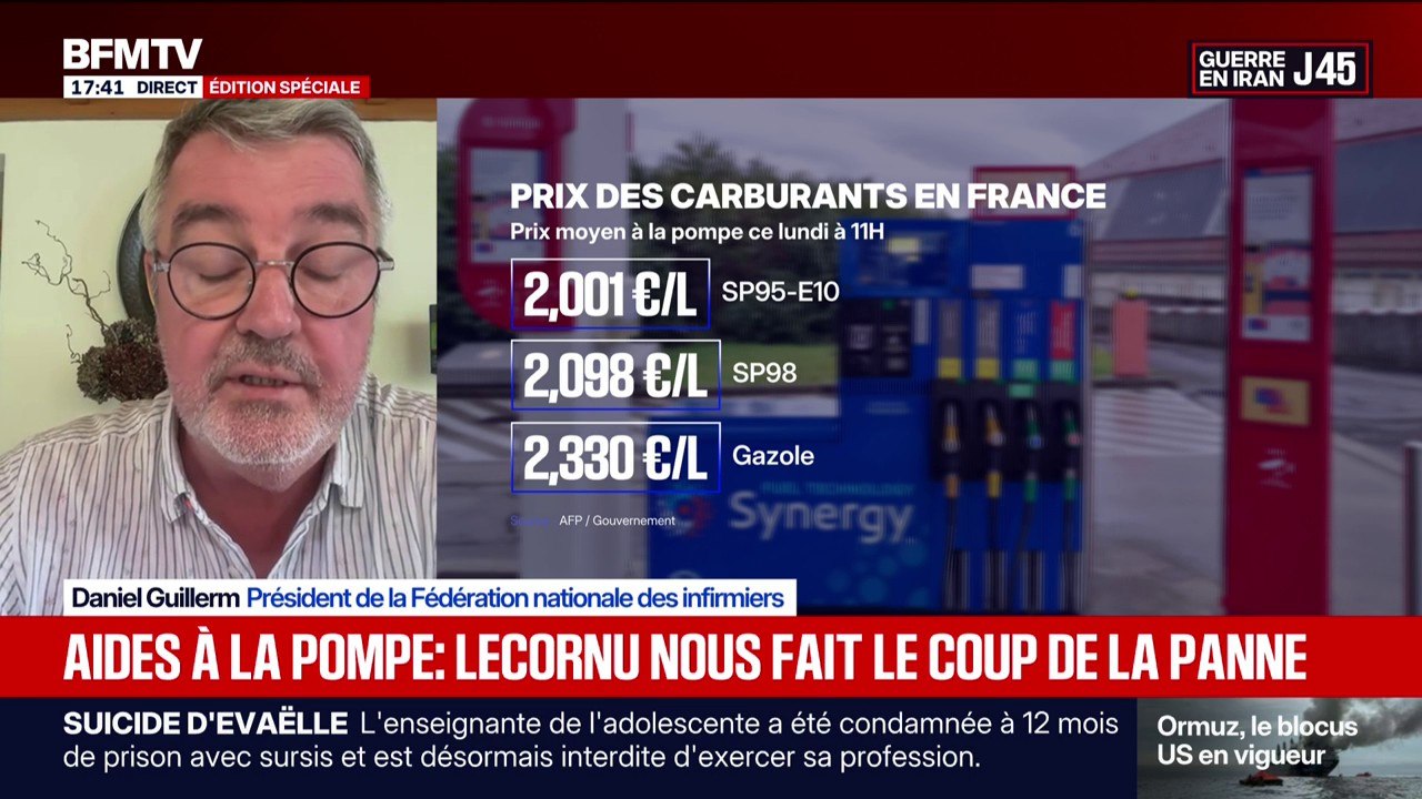 Prix des carburants: "Le plan de Sébastien Lecornu est déconnecté de l'urgence actuelle", pour Daniel Guillerm, président de la Fédération nationale des infirmiers