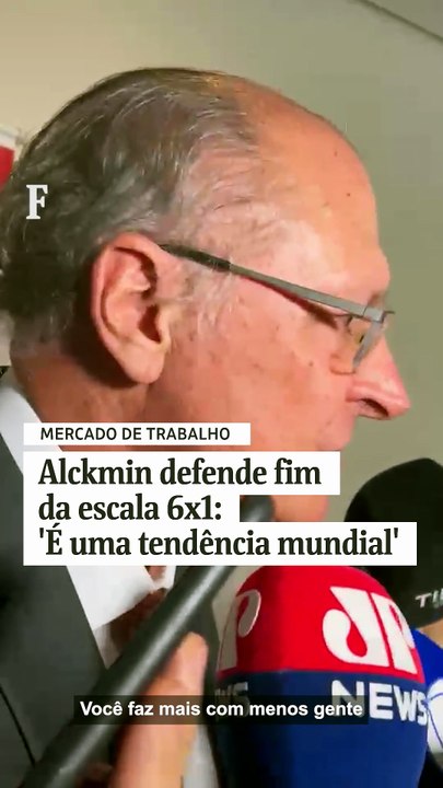 Vice-presidente Geraldo Alckmin defende fim da escala 6x1 e diz que redução da jornada de trabalho é uma tendência mundial
