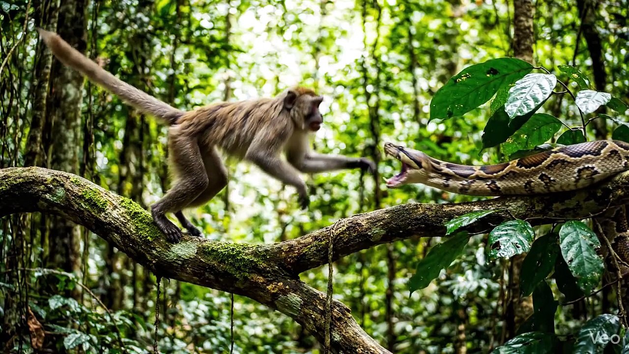 Monkey Narrow Escape From Snake