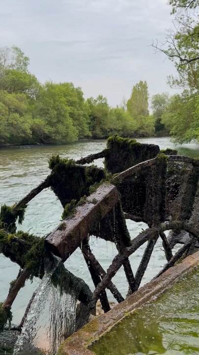 Old water wheel slowly turning ❤️💧Simple, peaceful, almost hypnotizing.Time just slows down here ✨
