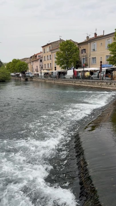 La Sorgue flowing through L’Isle-sur-la-Sorgue 💧🌿Clear water, hidden art, peaceful vibes.You wouldn’t expect this in the middle of town ✨