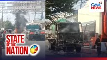 Cement mixer truck, nagliyab | SONA