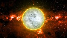 Rotating Planet with Glowing Aura in Nebula