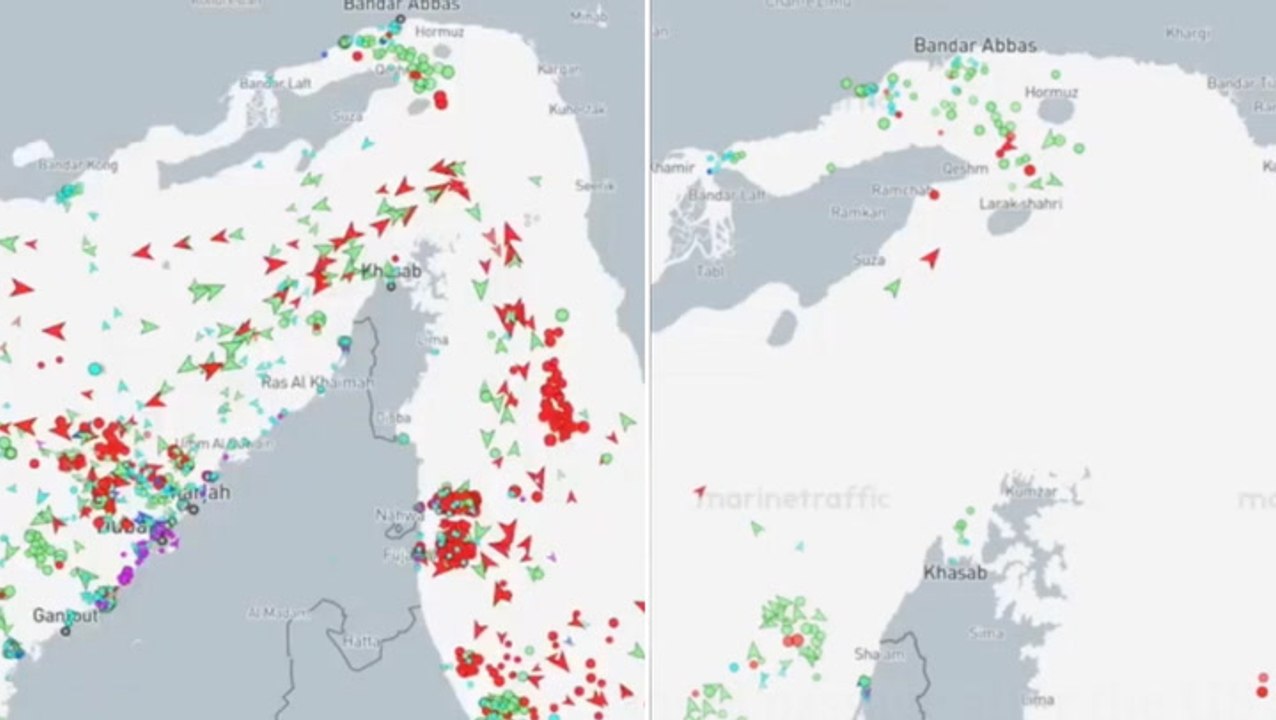 Watch sanctioned ship pass through Strait of Hormuz after US blockade