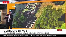 Conflicto en FATE: trabajadores se movilizan a Plaza de Mayo por la reapertura y reincorporación de todos los despedidos