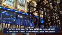 El Ibex 35 sube un 0,6% en la apertura y alcanza los 18.100 puntos, con el Brent por debajo de 100 dólares