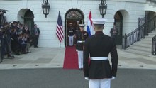 Dutch King Willem-Alexander and Queen Maxima arrive at the White House